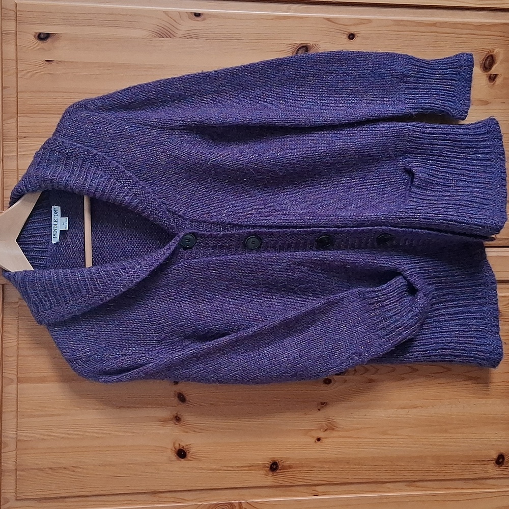 Pendleton Wool Mohair Blend Purple Button Up Card… - image 8